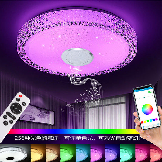 Lighting 85-265V, 16 inch LED Ceiling Light with Bluetooth Speaker, RGB