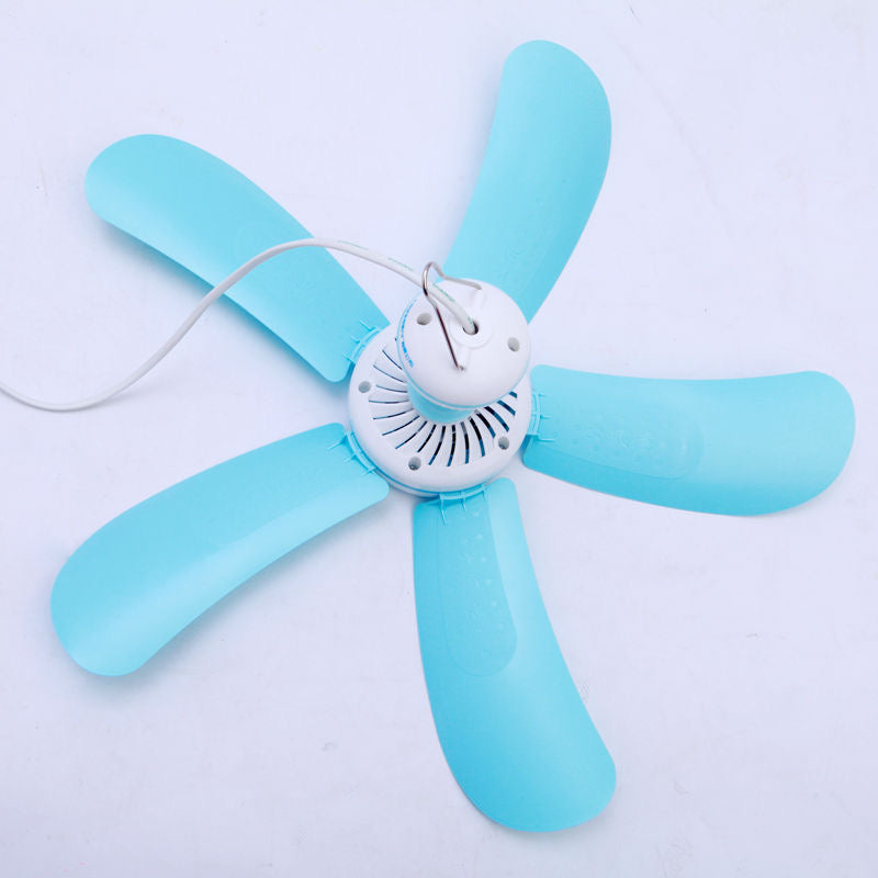 Fans 220V 7W Energy-saving Mini Ceiling Cool Fan Electric Anti-mosquito Lake Green Fan with 5 Leaves