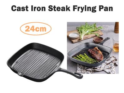 Kitchen Cast Iron Steak Pan - Non-stick Skillet Grill Pan