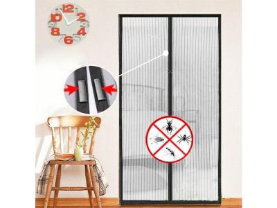 Home Decor Magnetic Fly Screen Door Curtain - BLACK