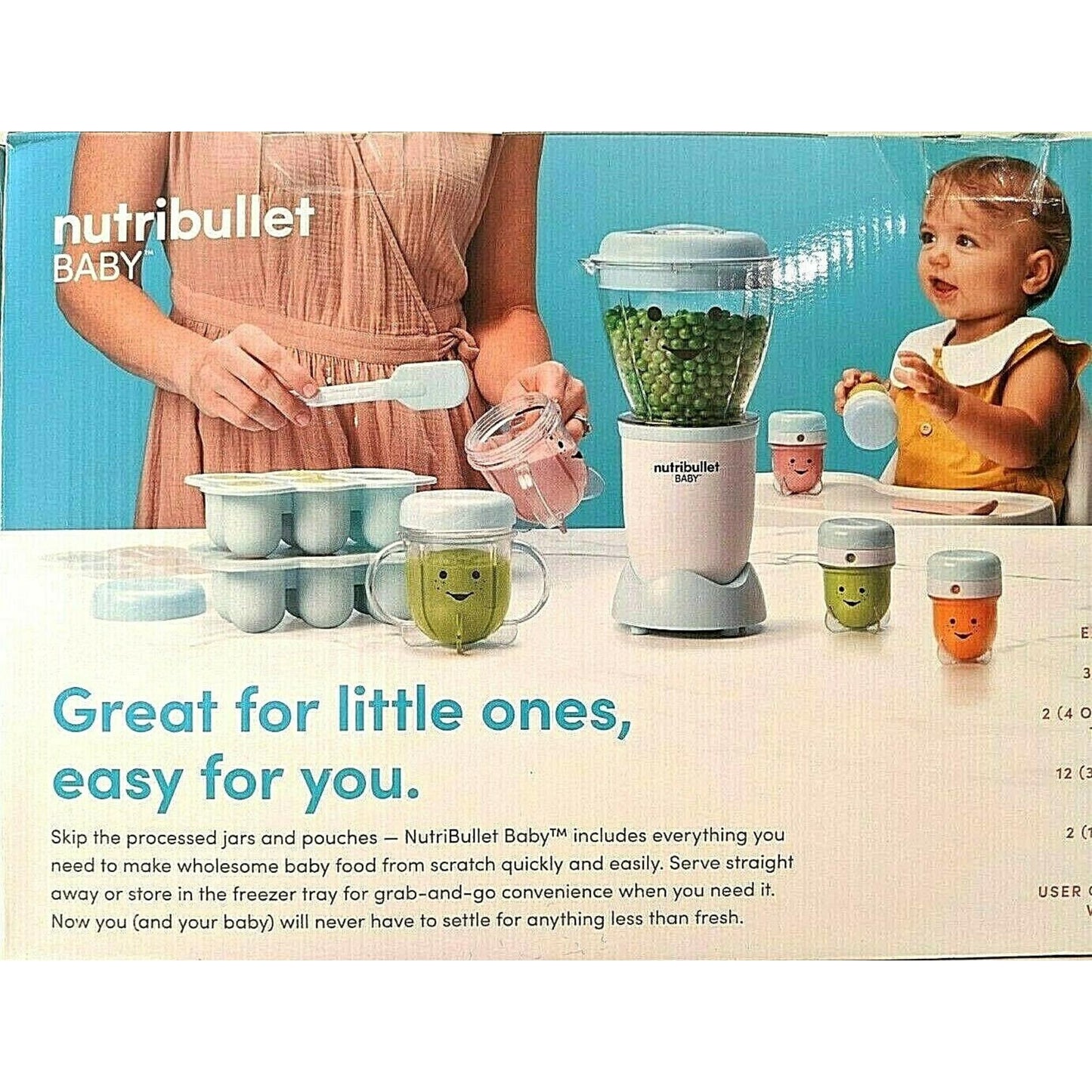 Baby Bullet White/Blue -  (Great for blending baby food, veges, soft fruits) (6142277877912)