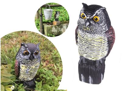 Garden Owl Bird Scarer with Moveable Head